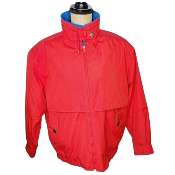 Vintage Jackets & Blazers - Vintage London Fog Bright Red Blue Contrast Zip Up Jacket